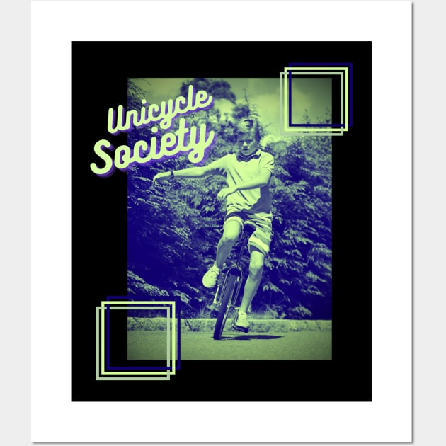 Unicycle Society Einrad Retro Artist Zirkus Wall Art by Maggini Art